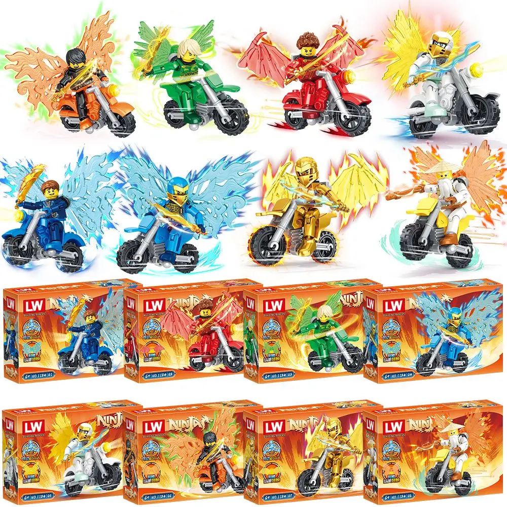 Ninjago Crystal Dragon Wings Motorcycle 8-Pack Set Transparent