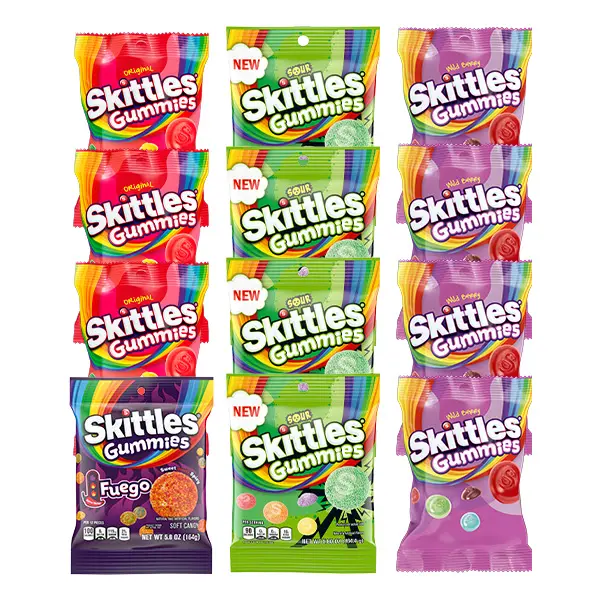 Skittles Fruity Gummies Candy Multipack, 12-Count