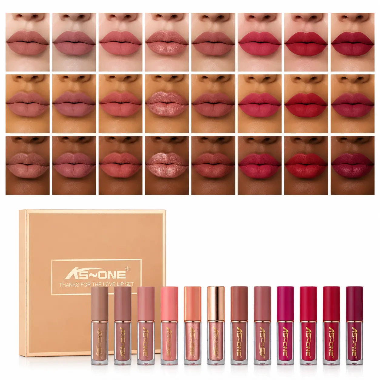 12-Color Liquid Lipstick Gift Set – Matte Pearlescent Finish, Non-Fading, Long-Lasting, Moisturizing for Full Lip Color, Everyday Lip Makeup & All-Day Wear - Perfect Beauty Gift for Women, Lip Cosmetics & Makeup Sets