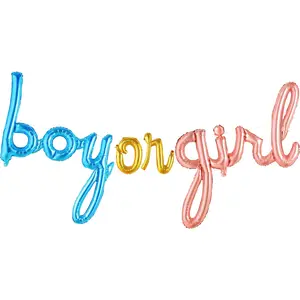 , Boy or Girl Script Balloon - 36 Inch | Boy or Girl Balloons, Gender Reveal Decorations | Gender Reveal Sign,  gender reveal Balloons