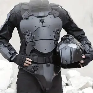Adjustable Outdoor Training Vest Set with Elbow Pads, Chest Pad, Waist Pad, Belt, Body Armor Vest, Cosplay Costume, Rugby Events, Teacher Day, Halloween