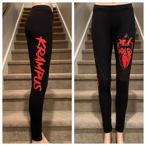 Krampus  Women's Leggings, Yoga Pants, High Waist Hunting Tights, Women's Outdoor Fitness Outfit