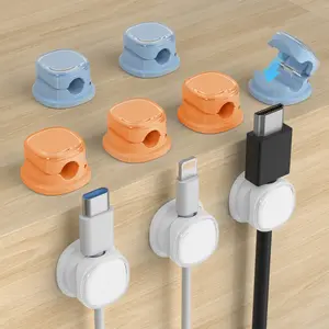 3/6/9/12 pack Semi transparent cable organizer, desktop data cable holder, storage, organization, collection, charging cable holder, Desk Accessories