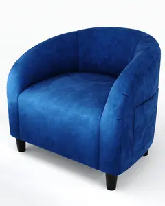 Gaomon Single Seater Barrel Chair, Compact Accent Chair with Soft Padded Seat & Sturdy Legs, Curved Form & Luxurious Look for Living Room & Bedroom