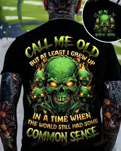 Chaosmoda Generation X Call Me Old But At Least I Grew Up Custom Year Skull Tee