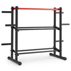 SUNNY 3 Tier Weight Storage Rack 835 lbs Capacity Heavy Duty Dumbbell Rack Weight Organizer Home Gym Fitness Workout Equipment Free Weights Kettlebell Storage Shelf Compact Lifting Strength Training Rack for Garage Gym Exercise Room Olympic Plate Tree