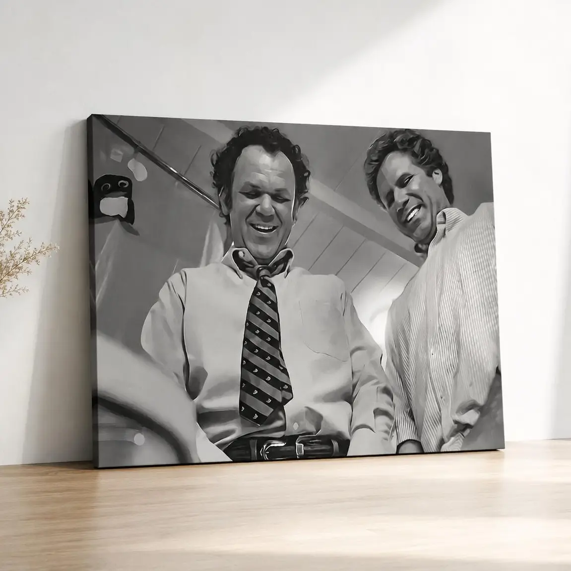 Funny Bathroom Canvas Print, Bathroom Wall Decor, Comedy Movie Inspired Art, Black and White Wall Art, Guest Bathroom Decor, Housewarming Gift