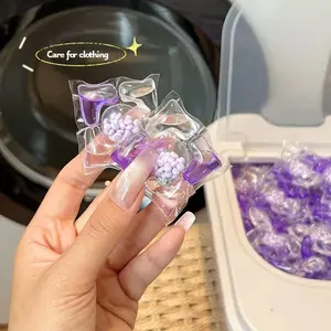 5-in-1 Scent Booster Laundry Pods 💐 Long Lasting FRESH Scent 👕✨,Lavender Scented Detergent beads pink cherry，Mini freesia blossom, 60/130 pieces, deep cleaning, easy to wash, soft color-protecting, powerful stain removal, disinfection and mite removal