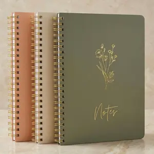 Aesthetic Spiral Notebook Set of 3 For Women - Cute College Ruled 8x6 Journal/Notebook with Large Pockets And Lined Pages - Perfect Supplies to Stay Organized at Work or School