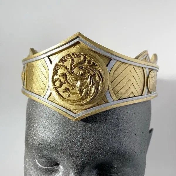 House of the Dragon Inspired King Viserys/Queen Rhaenyra Crown, Gold and Silver Resin 3D Printed Fantasy Crown Cosplay