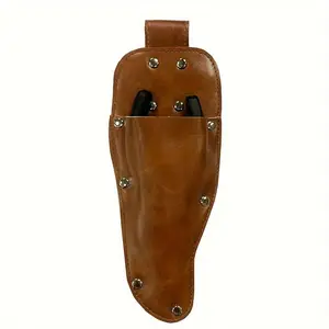 1pc Belt Clip, Trimmer Leather Case, PU Leather Sheath Bag Clip, Electrician Scissors Trimmer Sheath, Garden Tool Belt Cover, Gardening Trimming Shears, Tool Pouch