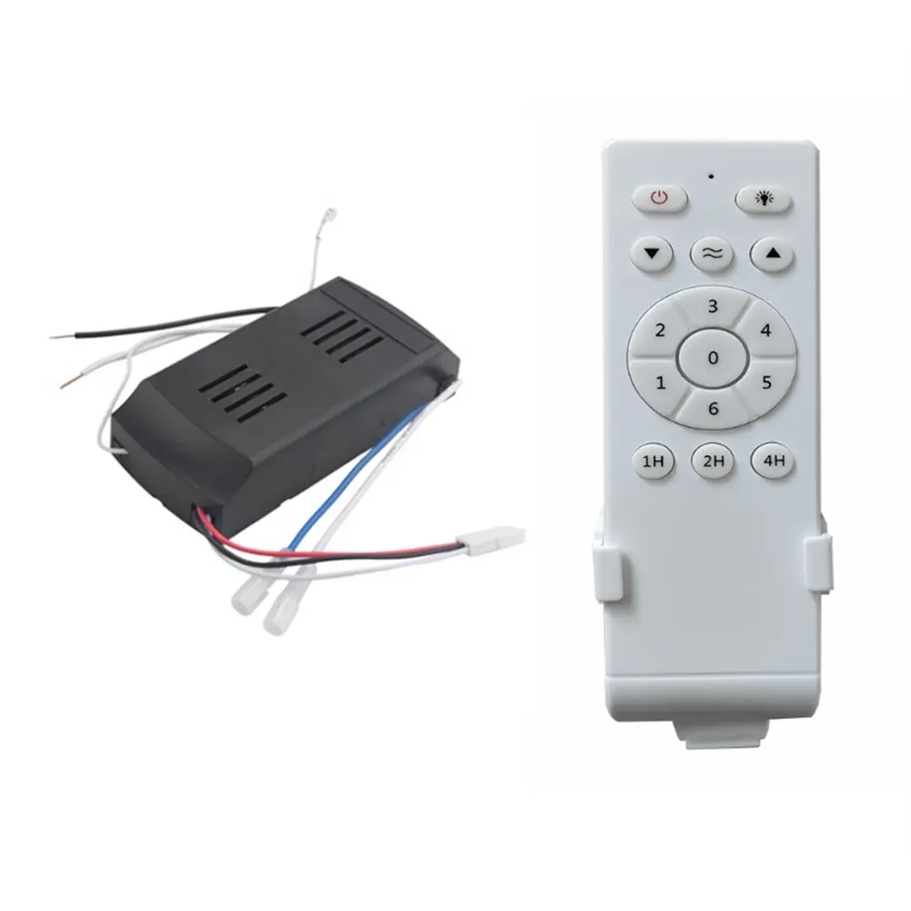Universal Ceiling Fan Remote Control Kit - Easy Install, Plastic, 1*50W Controller, 6-Speed & Timing Functions, Adjustable Forward and Reverse, Compatible with Low-Voltage DC Fan Light Driver for Residential & Commercial Use