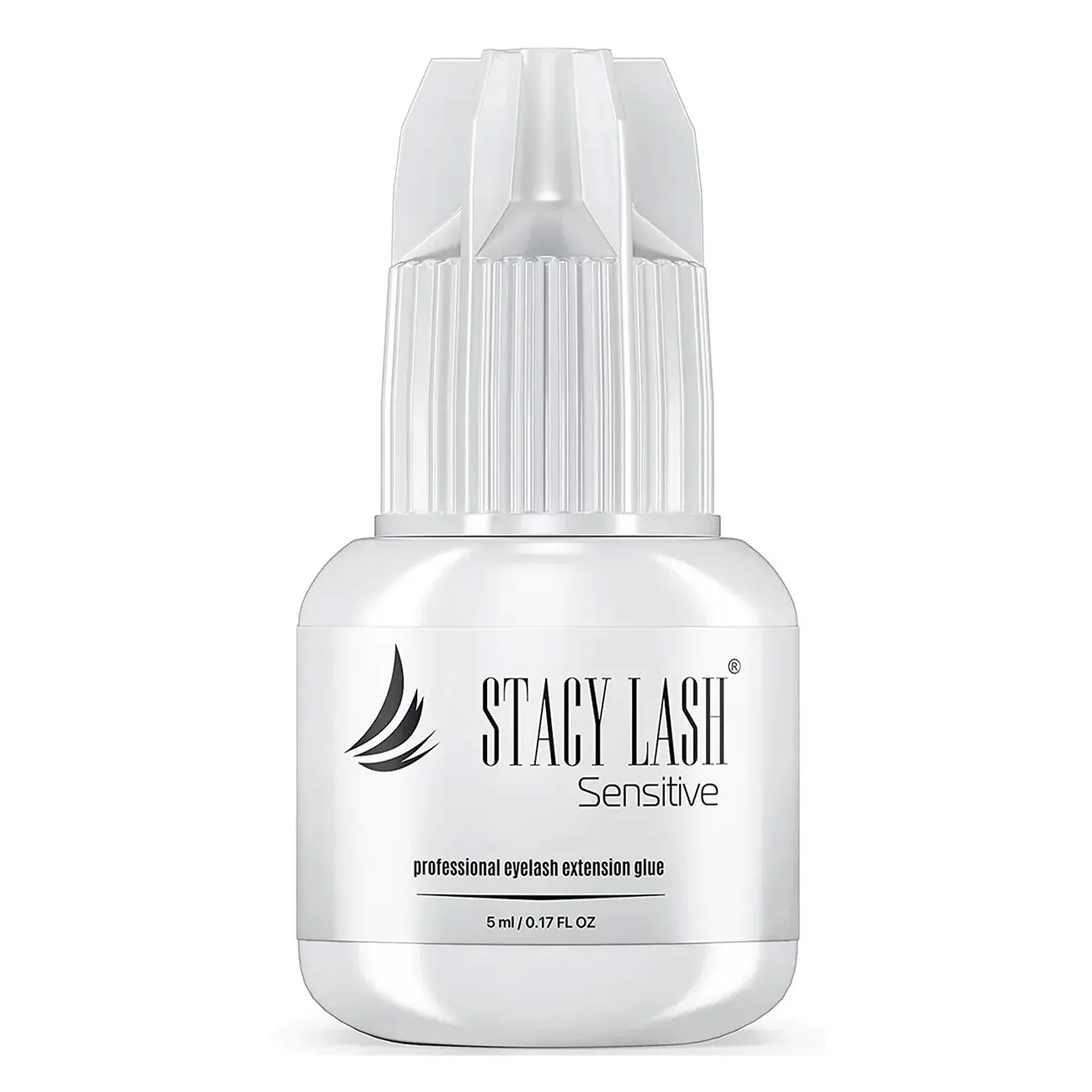 Stacy Lash Sensitive Eyelash Extension Glue 5ml | 5-6 Sec Drying | 4-5 Week Retention | Black Adhesive |Professional Cosmetic Salon Supplies Long Lasting
