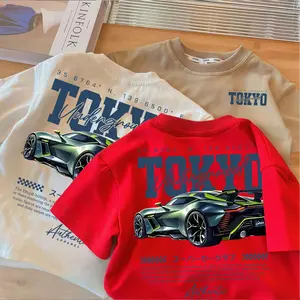 Children's summer T-shirts are made of pure cotton, with a loose round neck and short sleeves. They feature simple and popular cartoon prints, stylish tops, versatile functionality, and are breathable and comfortable.