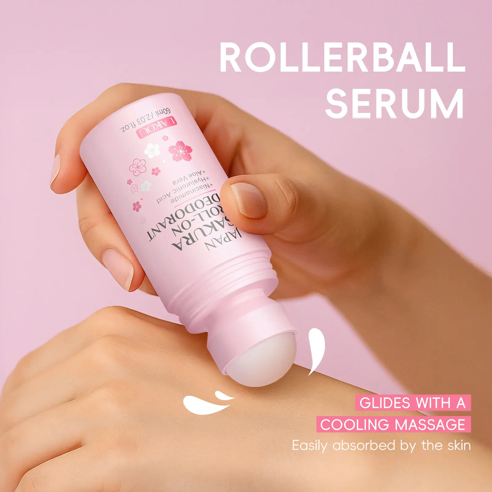Aluminum-Free Full Body Deodorant Stick 40g, Roll On Deodorant, Fragrance Deodorant, Sakura Scent Freshening Antiperspirant, 72-Hour Long-Lasting Odor Control, Sweat Odor Control, Suitable for All Skin Types, Whole Body Deodorant