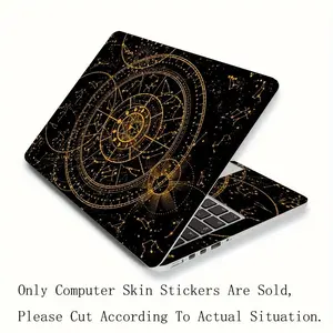 Zodiac Pattern Laptop Sticker, Self Adhesive Laptop Skin, Laptop Protective Film, Laptop Decorative Sticker for 15.35 x 10.6 Inch Laptop