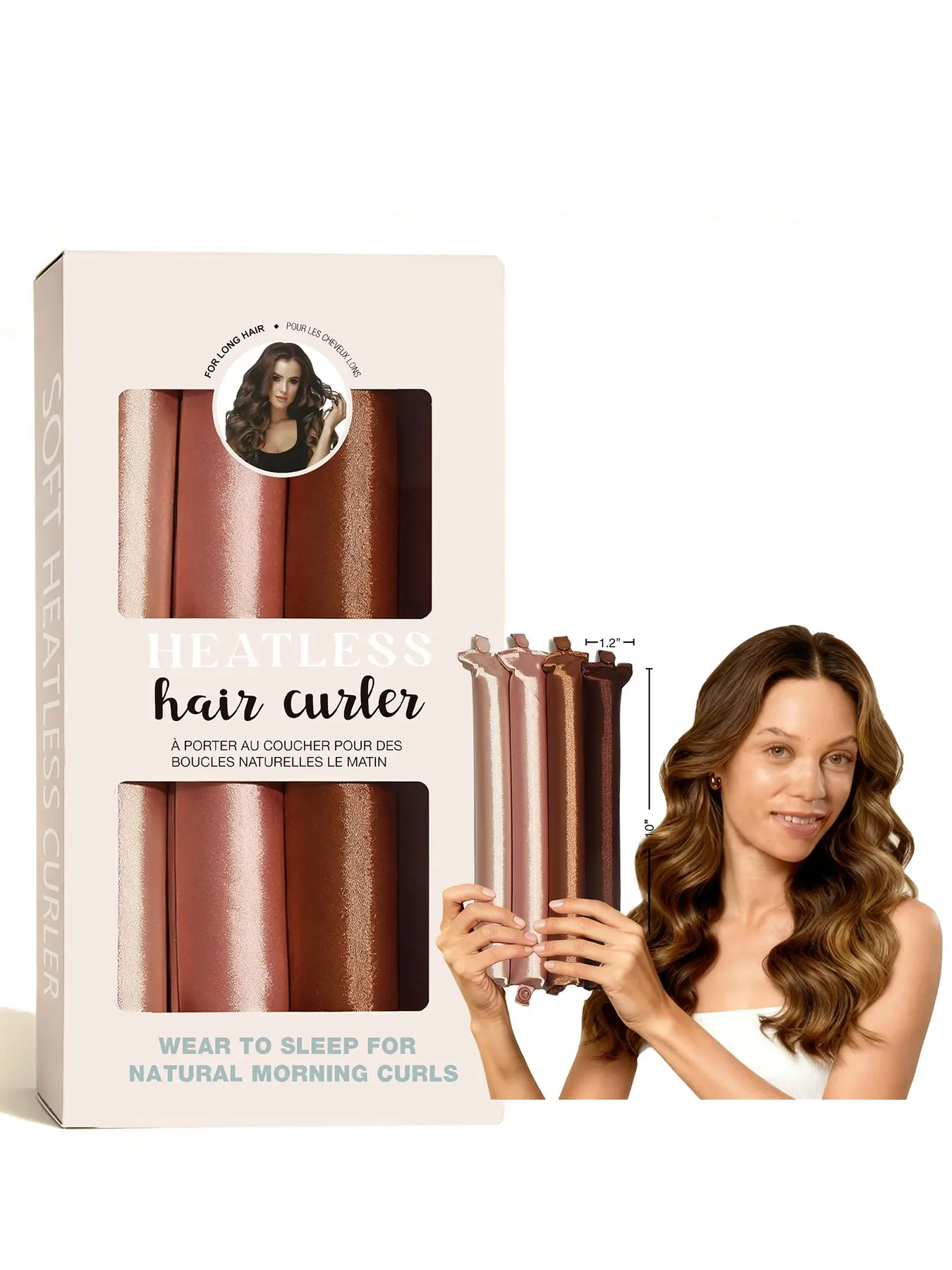 TikTok Viral Heatless Curling Rods - Satin Overnight Hair Curlers, No Damage Sleep Curler for Bouncy Natural Waves, Lazy Hair Styling Tool, Heatless Styling Tools, Heatless Curls Overnight, Heat Free Curls, mothers day gift ,mothers day gift ideas