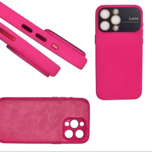 Silicon Case for iPhone 11 12 13 14 15 Pro Max Plus Shockproof Camera Protection Hot Pink Protective Cover