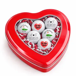 Valentine’s Golf Gift Set for Him Heart Tin Gift Box for Boyfriend Husband Golf Lover Gift with Romantic Charm