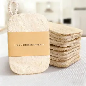 5-Pack Natural Loofah Dish Scrubbers, Eco-Friendly Compostable Kitchen Cleaning Pads Sponges Traditional