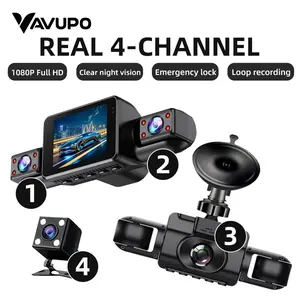 Full Coverage 4-Channel Car Dvr Recorder, HD Driving Recorder, 1080P Night Vision Clear, Emergency Lock & Loop Recording, Ideal for Roadside Safety Drivers