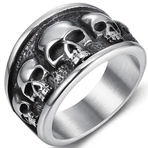 Gothic Skull Ring for Men & Women – Retro Stainless Steel Punk Biker Jewelry | Sizes 8/9/10/11