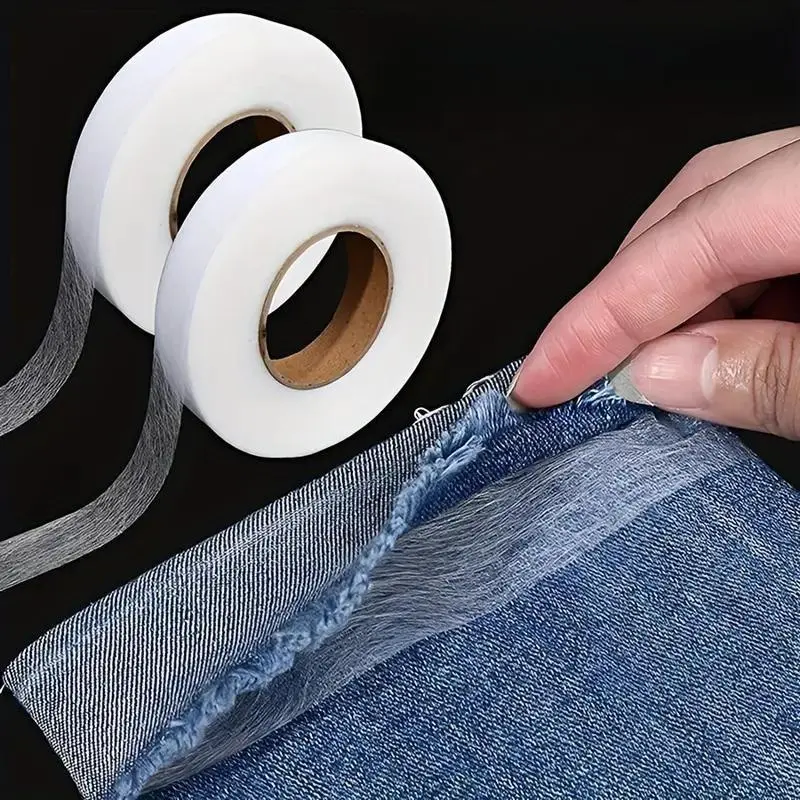 Double Sided Adhesive Hem Tape, No Sew Hemming Tape, 2 Rolls Durable Double Sided Multipurpose Self Adhesive Hem Tape, Sewing Accessories for Clothes, Jeans, Pants, Shirts, Dresses, Adhesive Invisible