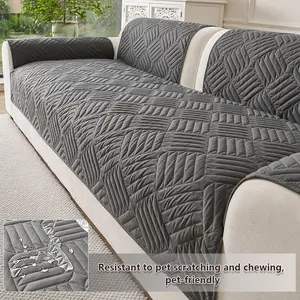 Modern Simple Ultrasonic Stripe Quilted Sofa Cover, Soft Sofa Protector, Soft Couch Protector, Soft Skin-Friendly Edge, Dustproof Anti-Slip Pet Friendly, Easy Clean Foldable, Washable Sofa Slipcover, Multiple Sizes Available