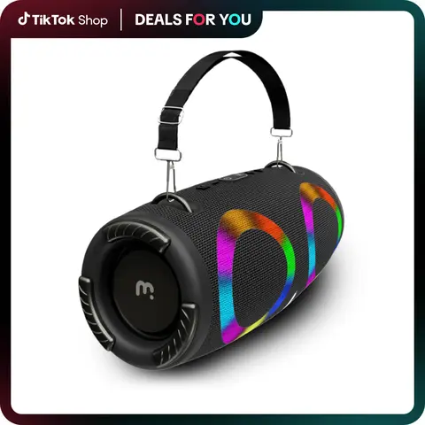 Portable Bluetooth SpeakerSpeakers with Colorful Flashing Lights, 25W Super Bass 24H Playtime, 100ft Range, TWS Pairing for Outdoor, Home, Party, Beach, Birthday Gift dealsforyoudays