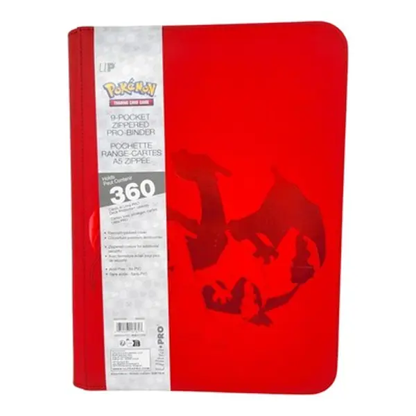 Ultra Pro Pokemon Charizard 9 & 12 Pocket Zippered Pro Binder 360 Pocket Storage Album Padded Leather 20 Pages for Collectible Trading Cards