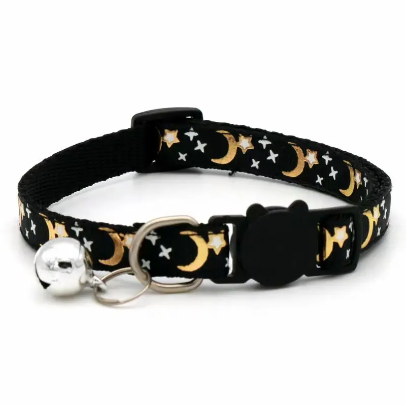 Pet Moon Star Cat Dog Collar, Separable Reflective Safety Buckle, Stylish Pet Accessory for Cats & Dogs, Reflective Collars