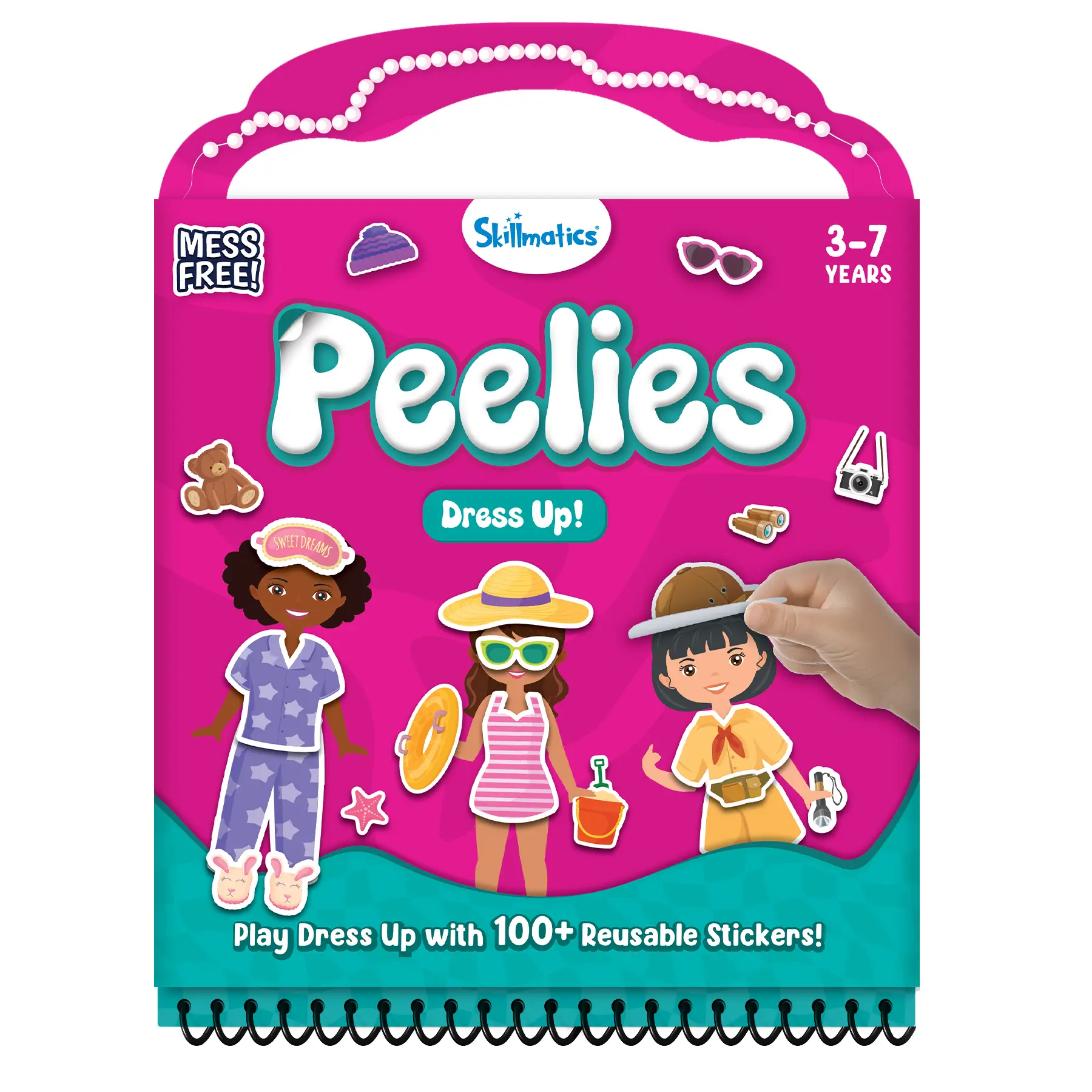 Skillmatics Reusable Sticker Activity Book - Peelies, 100+ Reusable Stickers, 6 Pictures, Mess-Free Fun for Kids, Creative Play & Travel Toy, Gifts for Boys & Girls Ages 3 to 7