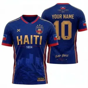 (Custom name and number) 2026 Haiti Soccer Jersey, Haiti Soccer Shirt, Haiti Football shirt, High Performance T-Shirt, Fan Gear, Gift for Him