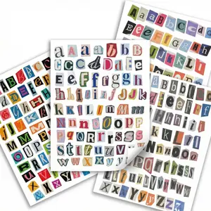 287/574/861pcs Vintage Magazine Letter Adhesive Decals Stickers | Ransom Alphabet Sticker for Scrapbooking, Journaling, DIY Crafts, Laptop, Water Bottle - Junk Journal, Scrapbook Supplies Kit Decal Sticker