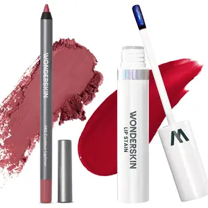 Wonderskin Perfect Lip Duo - Lip Stain & Lipliner, Waterproof, Nourishing, Vegan, Cruelty-Free, Long-Lasting, Flawless Makeup