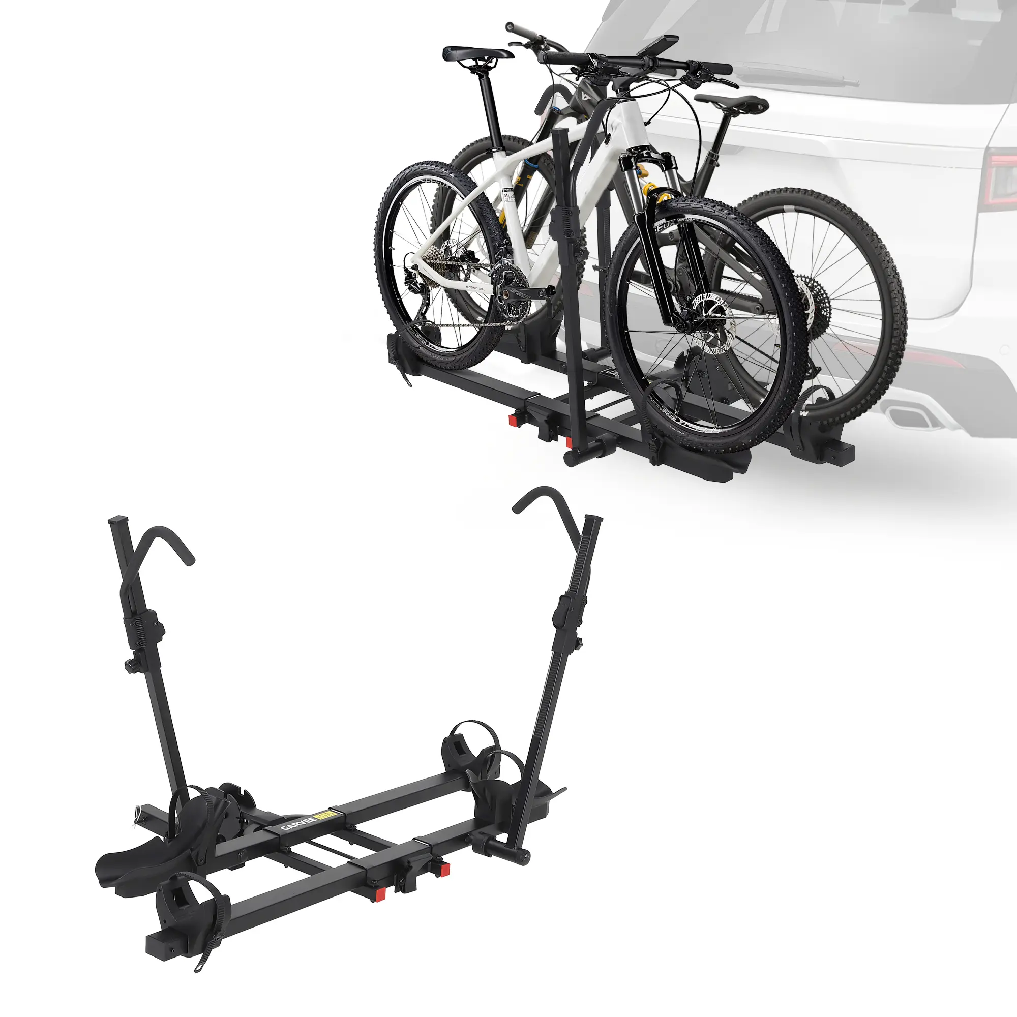 Heavy Duty Hitch Bike Rack for 2-Inch Receiver, 200LBS Capacity Platform Bicycle Carrier for E-Bikes Mountain & Fat Tire Bikes up to 4.7", Anti-Wobble Car Rack with Tilt & Fold Design for SUV Truck RV Minivan