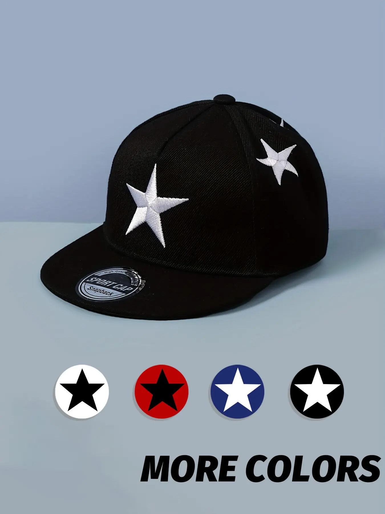 1PC Kids' Fashion Baseball Cap Snapback Hats, Cool Hats, Trendy Hat with Five-Pointed Star Pattern, Comfortable and Breathable for Sun Protection, Suitable for Boys and Girls in Spring and Summer Outdoor Sports and Daily Matching, Ideal as a Gift
