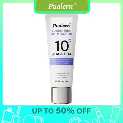 Puolern 10% AHA & BHA Body Scrub - Keratosis Pilaris, Fade Dark Spots, Nourish Skin Blend Body Care, KP Bump Eraser