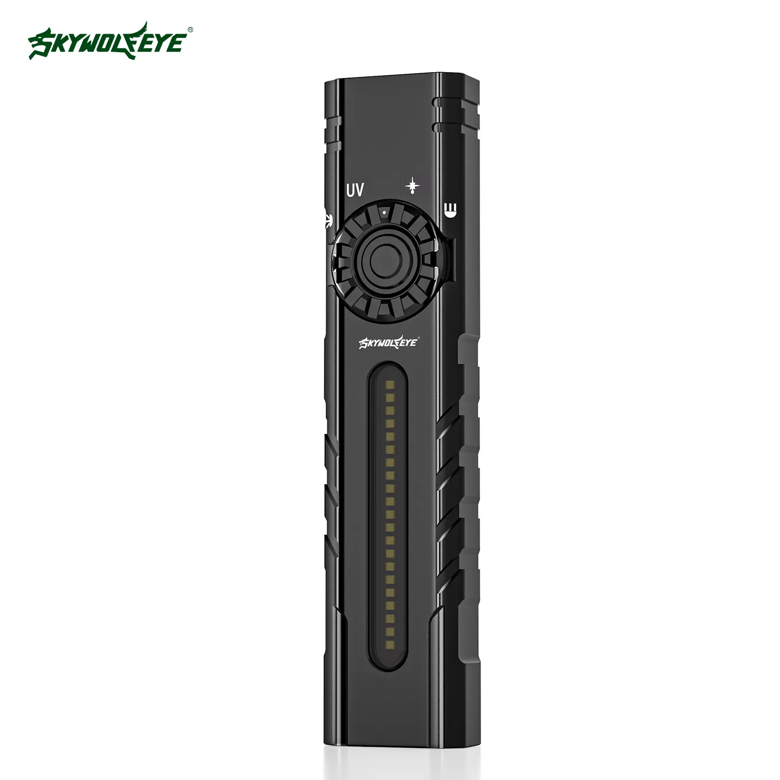 Skywolfeye ST7 EDC Flashlight,Rechargeable LED Flashlight with Green Laser,UV Light&RGB Light,Powerful Flat Mini Flashlights Magnetic, 2500 High Lumens Super Bright LED Flash Light for Working Emergency Camping Everyday Carry