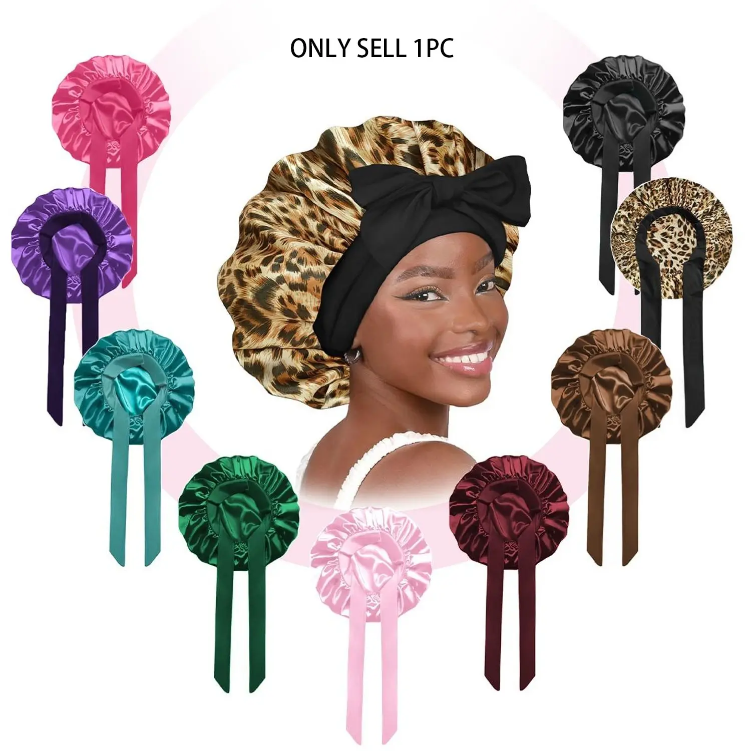 Double Layer Satin Bonnet, Soft Breathable Hair Care Cap, Adjustable Night Sleeping Design, Heatless Styling Tool for Women, Hair Wrap