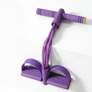 Multifunctional Pedal Resistance Trainer with 4 Tubes, 6 Tubes - Stronger Resistance for Effective Training, Portable Pedal Exerciser for Full Body Home Workouts, Stretching and Fitness Training, Adjustable Elastic Band