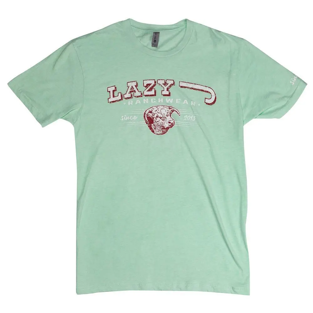 Men's Casual Cotton Lazy J Ranch Iconic Breed Western T-Shirt - Mint