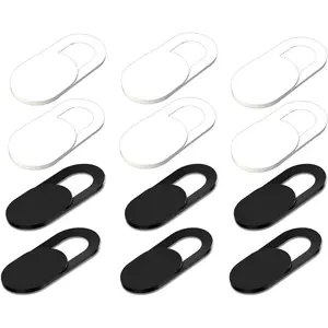 12 Pack Webcam Cover Slide Ultra Slim Privacy Protector Strong Adhesive for Laptop MacBook Pro iMac Smartphone 6 White 6 Black