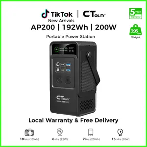 [Summerwins]CTOLITY AP200 Portable Power Station for Phones 192Wh 200W LiFePO4 Battery 3000+ Cycles 140W Ultra Fast Charging, LED, DC, 150W Solar Compatibility