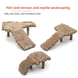 Manufacturer Resin Turtle Basking Platform Climbing Platform Turtle Platform Tree Stump Hideout House Basking Platform Landscaping Resin Imitation Stone Turtle Basking Platform
