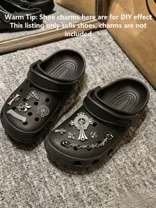 Ladies fashion classic clogs, Slippers, garden shoes thick bottom non-slip breathable excrement soft and comfortable, increased thick bottom soft bottom camping beach trend lazy people a pedal ins, DIY, suitable for couples, comfortable daily wear