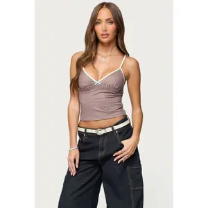 Bettie Contrast Gingham Tank Top