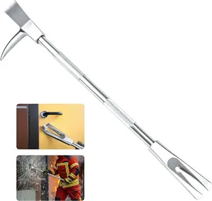 30" Halligan Bar, Steel Construction All Metal Tool, Forced Entry Breaching Tool for Firefighter Fire Rescue and Emergency Situations