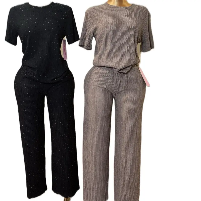 Patty Rhinstone Set - (CON PIEDRITAS) Top and Pants Ensemble with Rhinestone Detailing