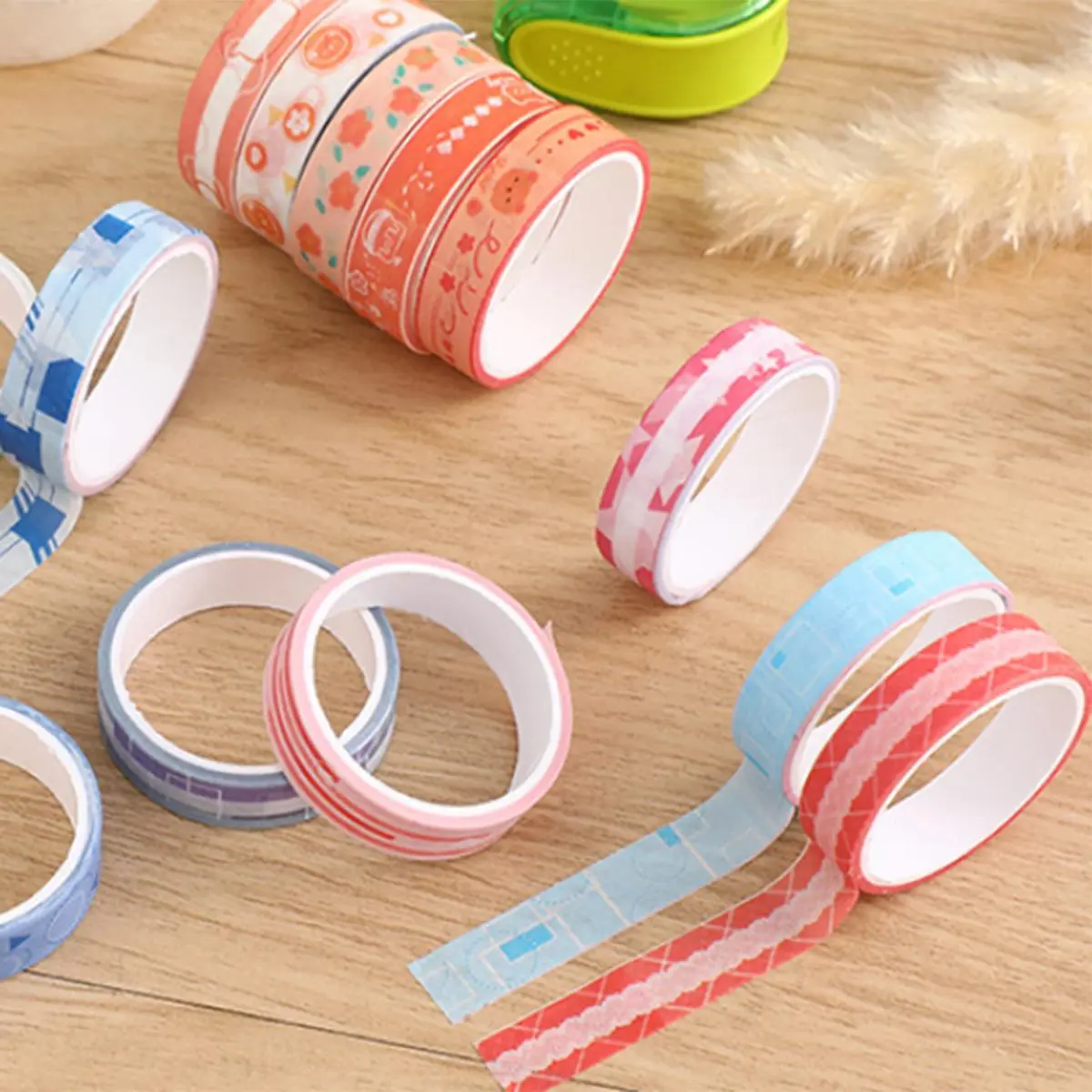 Random Pattern Floral DIY Diamond Art Painting Tape, 5 Counts/box Anti-dirty Tape, Adhesive Edges Sticker, Embroidery Tools Accessories, Art Sketch Masking Tape, Craft Tape, Glue Tape